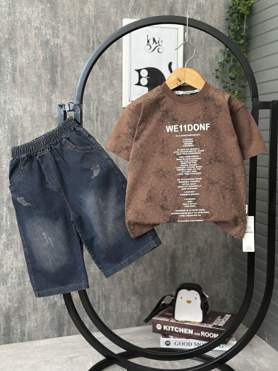 🍃تیشرت شلوارک اسپرت فول نگین